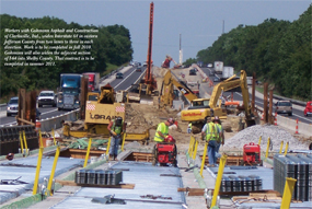 Workers with Gohmann Asphalt and Construction of Clarksville, Ind., widen Interstate 64 in eastern Jefferson County from two lanes to three in each direction. Work is to be completed in fall 2010. Gohmann will also widen the adjacent section of I-64 into Shelby County. That contract is to be completed in summer 2011.