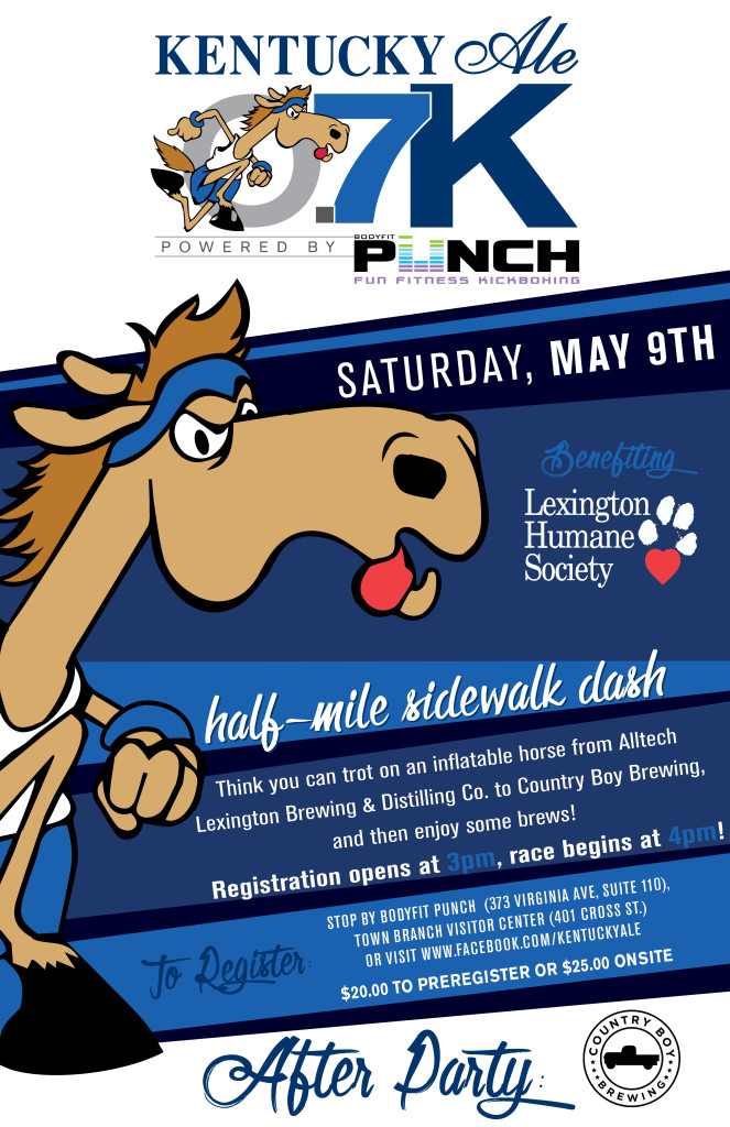Alltech Lexington Brewing & Distilling Co. has a slew of events planned for Lexington Craft Beer Week, including the annual 9th Annual Kentucky Ale Pro-Am Brew-Off homebrewing competition that will take place on Saturday, May 9, that will also include the lighthearted Kentucky Ale 0.7K – a short half-mile dash between the company’s brewery and Country Boy Brewing on Chair Ave. to benefit the Lexington Humane Society.