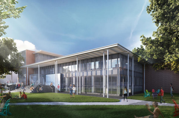 Arhitectural renderings show a planned $56 million renovation of the UK College of Law.