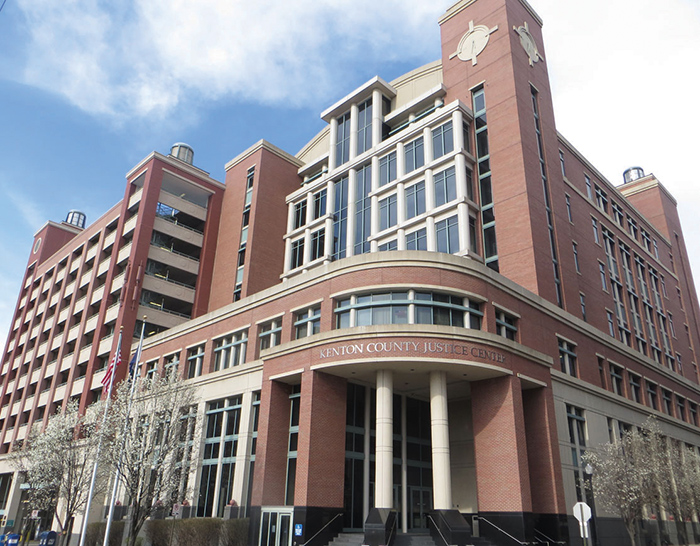 The modern Kenton County Justice Center in Covington houses Circuit, District and Family Court operations as well as the Circuit/District Clerk’s office and many other related functions of the court system.