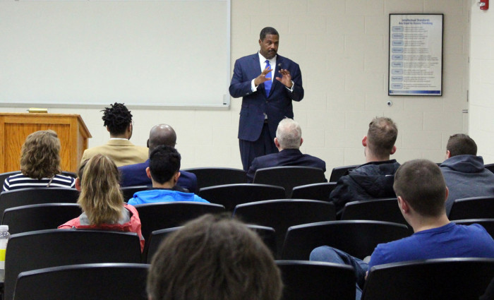 Emmanuel Bailey was on campus as part of the College of Business and Technology’s Executive Speaker Series and the University’s observance of Black History Month.