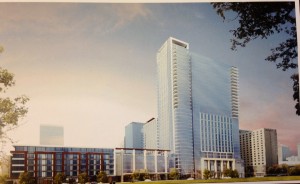 A rendering of the proposed building.