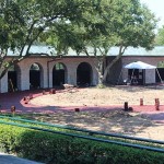 The paddock area will have an enlarged horse path in front of the stone saddling stalls . 