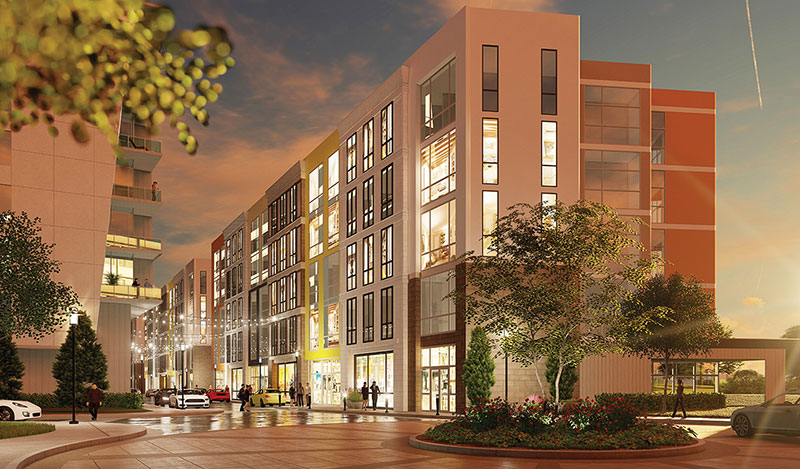 Ovation, a $1 billion mixed-use TIF project in Newport, will include retail and offices, as shown here in a rendering of the planned construction on Main Street.
