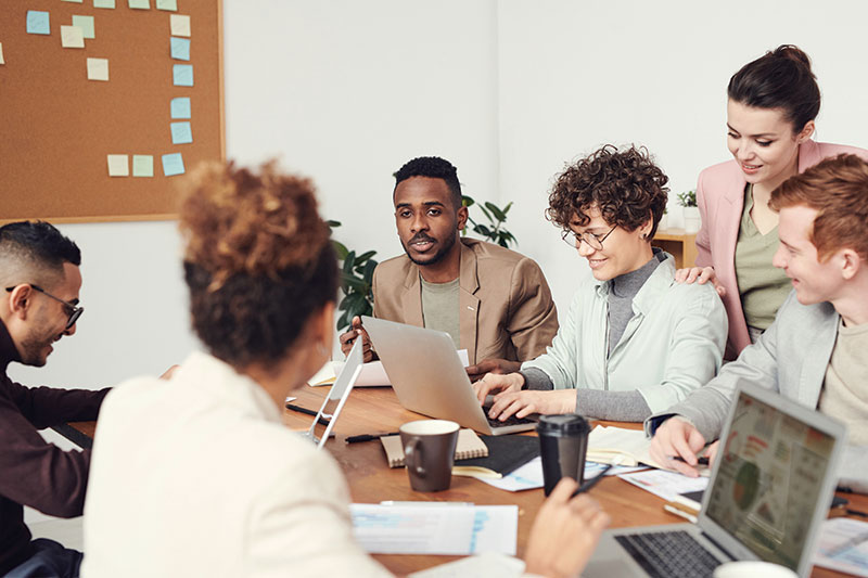 diverse people working together