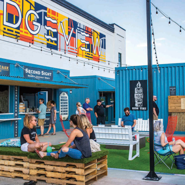 West Sixth Brewing operates a taproom and retail location at Bridgeview Box Park at Newport on the Levee. The box park is an open-air venue that opened in 2020 and has provided a safe space for patrons to gather during the pandemic. 