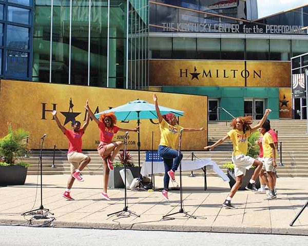 Louisville residents and visitors take to the streets for CycLOUvia. During the 2022 event, performances were offered in front of the Kentucky Performing Arts.