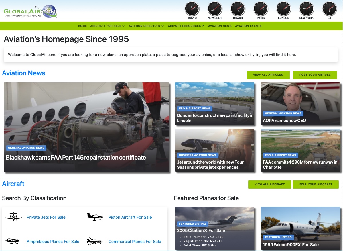 Aviation news platform GlobalAir upgrades its website